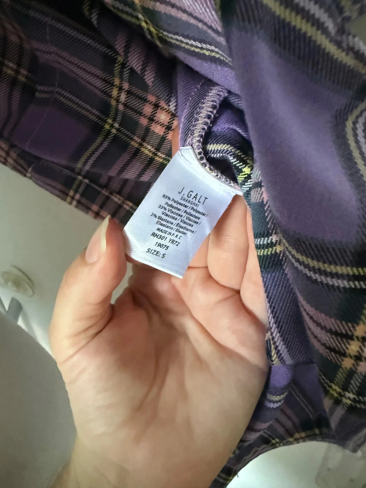 Checkered purple Brandy Melville crop top size S in perfect condition – photo 2